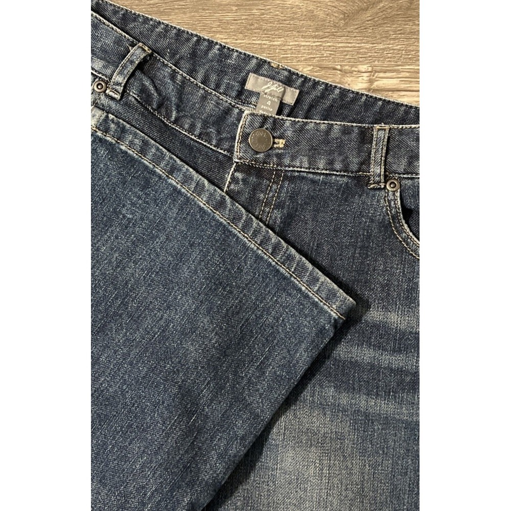 J.Jill Vintage Slim Boot Stretch Mid Rise Distressed Jeans Size 4 Petite (30x32)